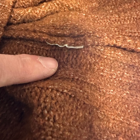 PINK ROSE Brown Cable Knit Sweater Vest M Collared V-Neck Cropped Preppy Y2K - Picture 7 of 7